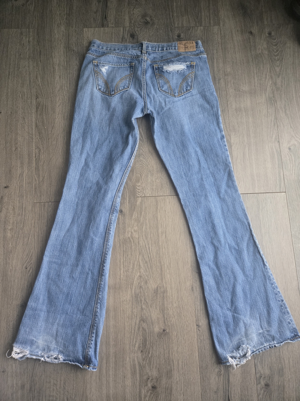 Hollister Light Blue Ripped Flare Jeans - Picture 2 of 3